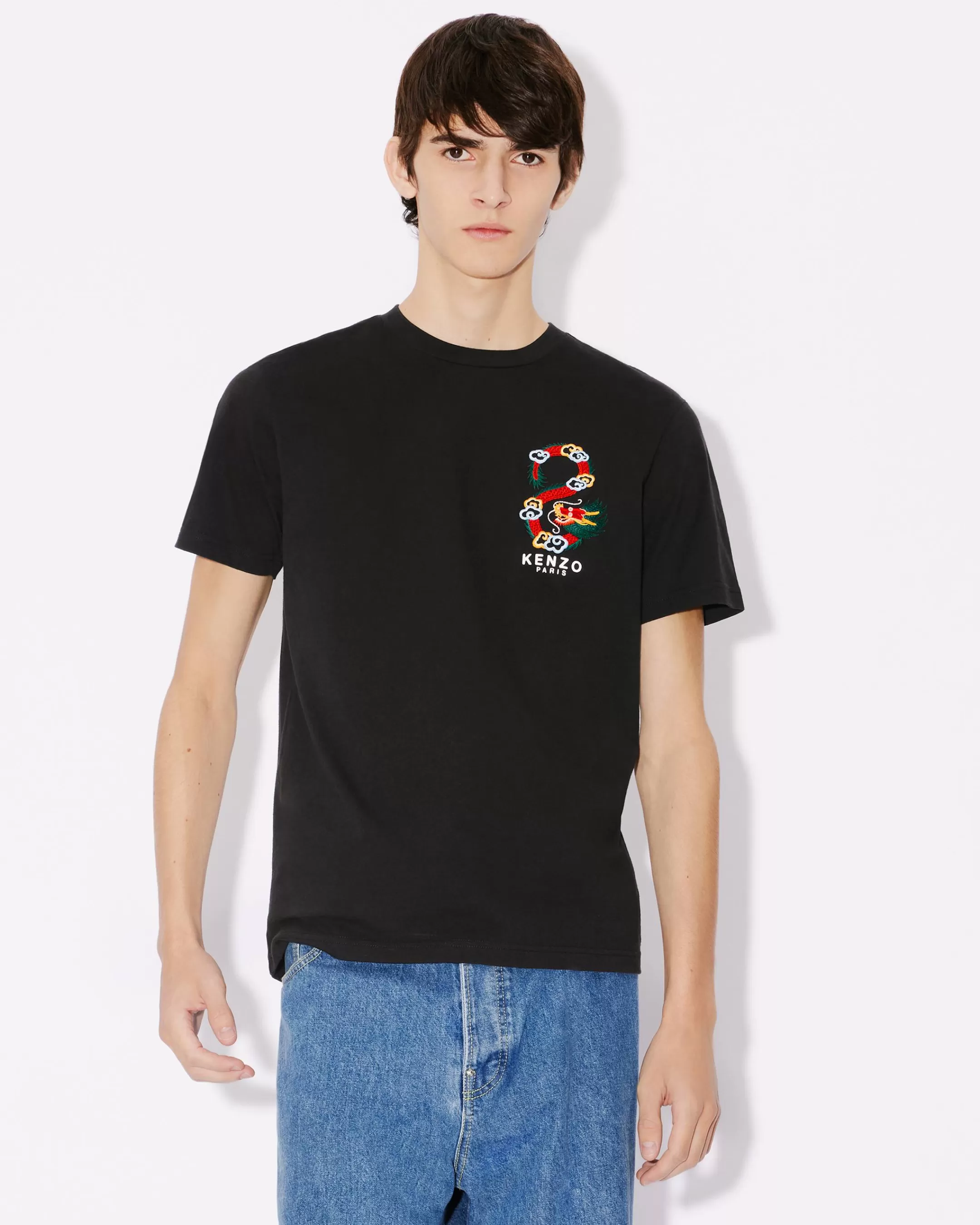 Store Camiseta de corte slim bordada 'Year of the Dragon' Mujer/Hombre Camisetas y Polos | Regalos