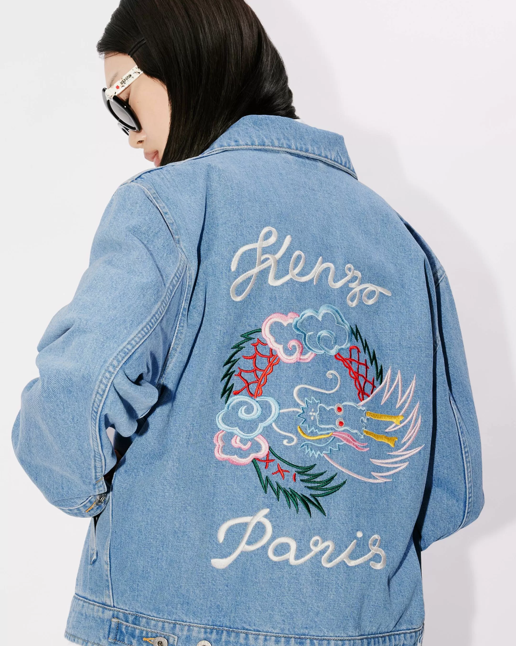 Online Cazadora Trucker con bordado 'Year of the Dragon' Mujer Denim | Chaquetas y Abrigos