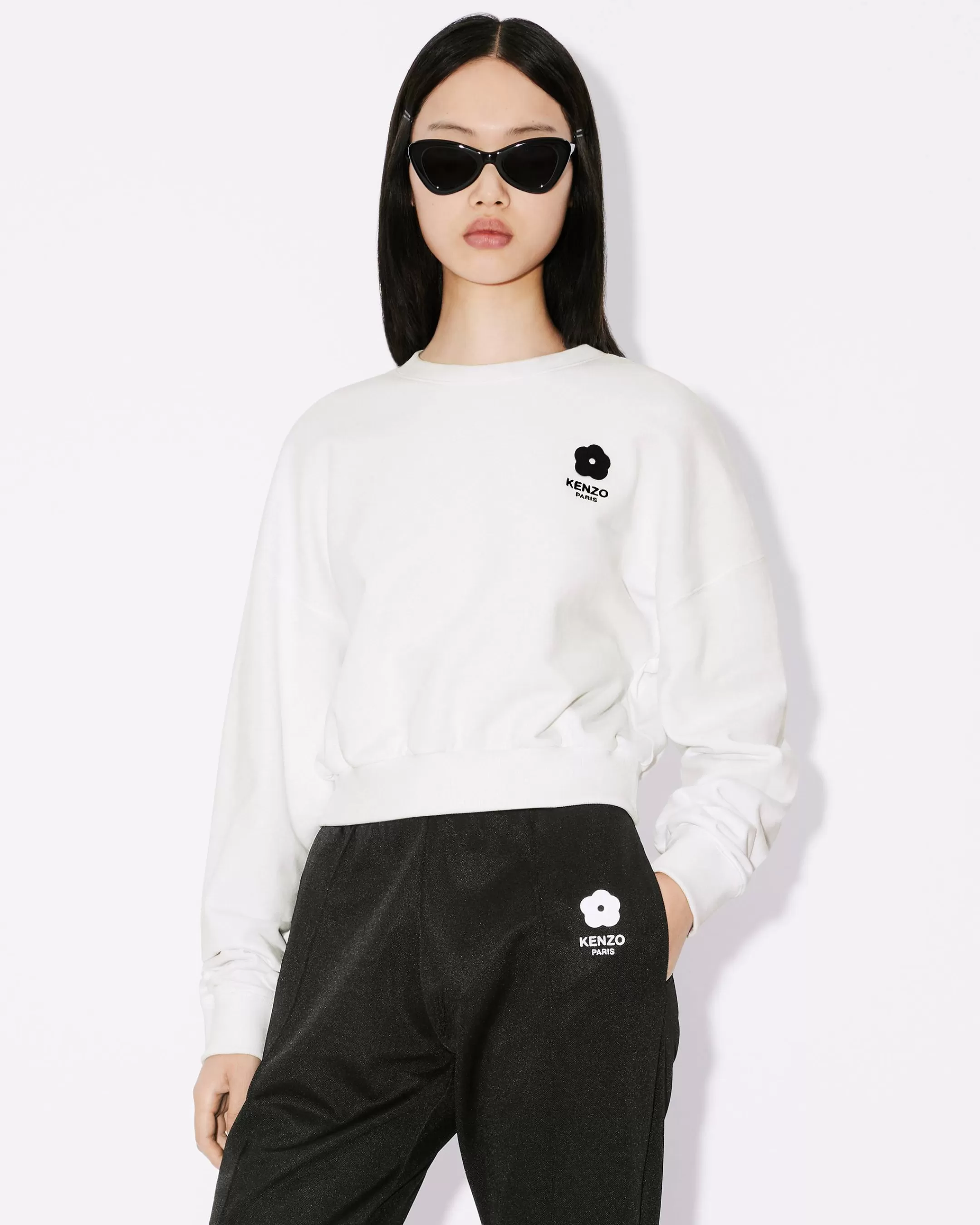 Cheap Sudadera corta bordada 'Boke Flower 2.0' Mujer Sudaderas y Hoodies
