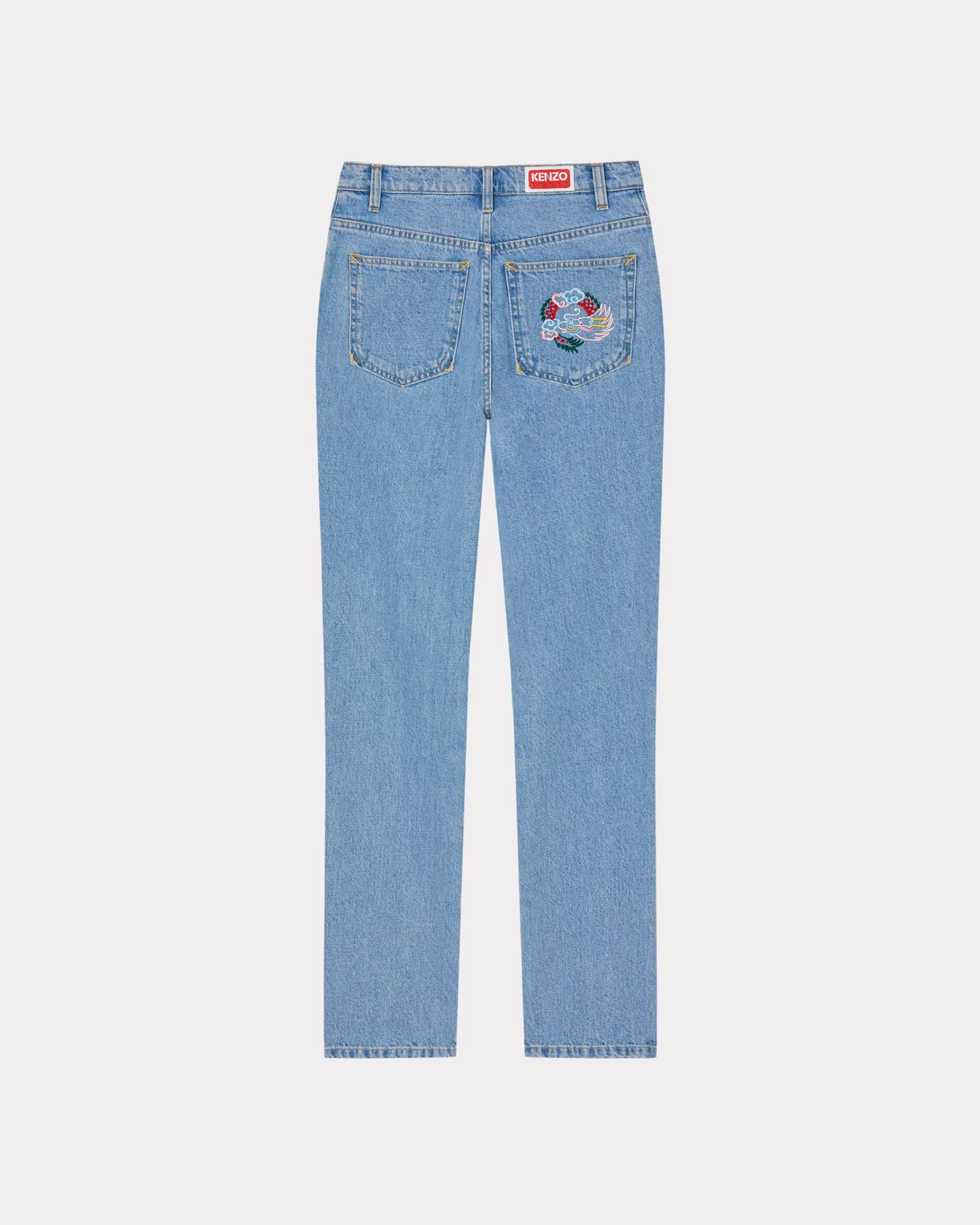 Online Vaqueros rectos cropped ASAGAO con bordado 'Year of the Dragon' Mujer Denim | Pantalones y Shorts